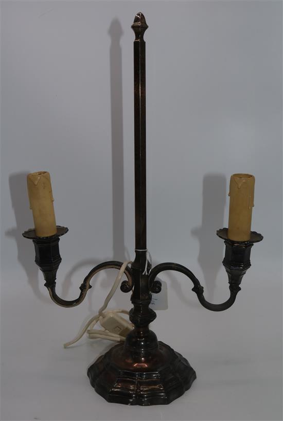 Plated double table lamp